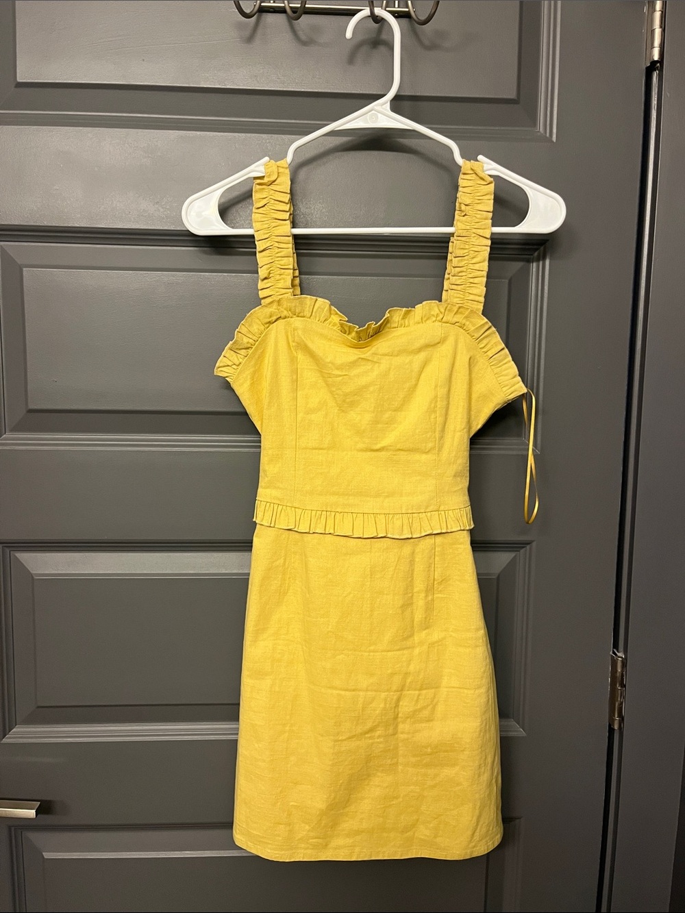 Women’s Yellow Ruffle-Strap Dress